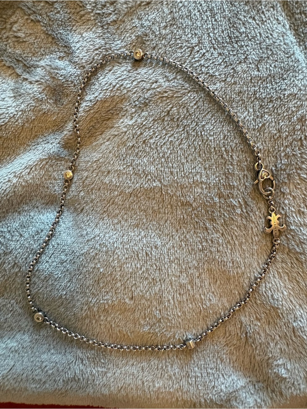 Judith Ripka .925 Polished Silver Women's Chain Necklace with CZ stones - Picture 9 of 10
